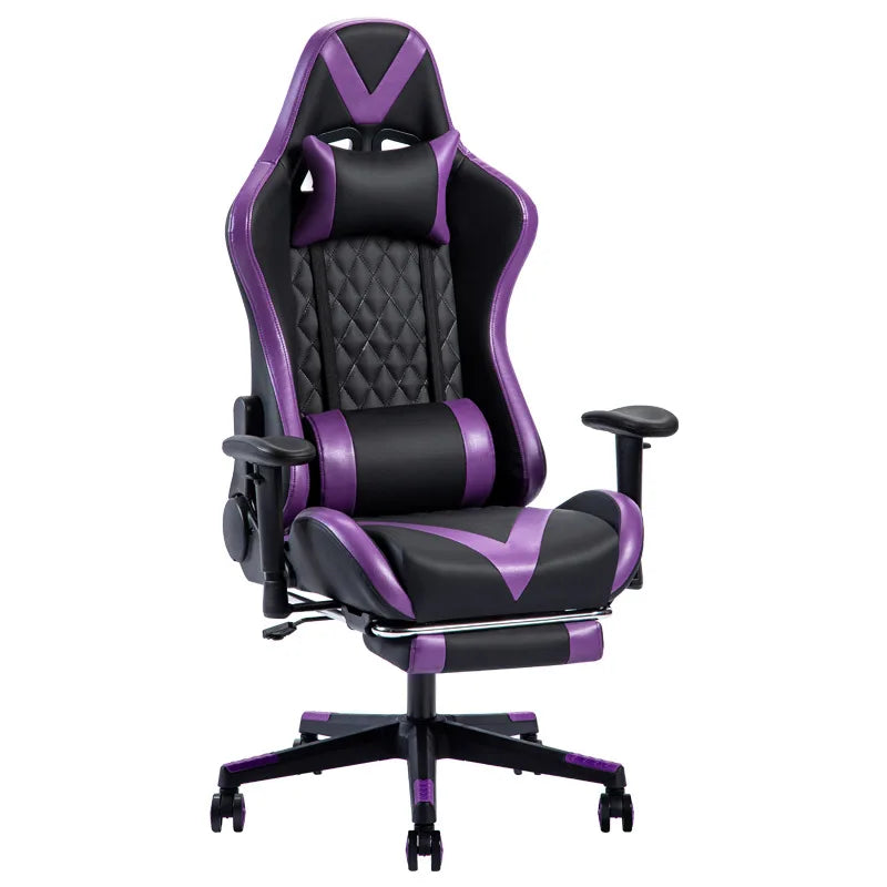 comfortable custom anji pu leather reclining PC computer chair silla gamers racing gaming chair with footrest