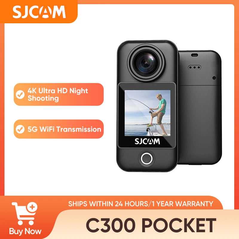 SJCAM C300 Pocket Action Camera 4K/30FPS Long Battery 6-Axis GYRO Stabilization 5G WiFi Remote Webcam Sport DV Shooting Cam