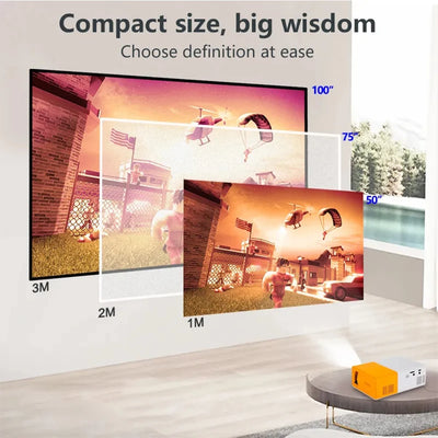 YG300 can be connected to mobile projector, mini portable high-definition Children's Projector ，suitable for home theater use