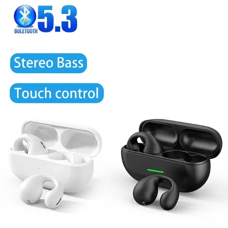 NEW T75 Wireless Bluetooth Bone Conduction Headphones Clip Ear Music Noise Canceling Headset HD Call Sports Gaming Earphone