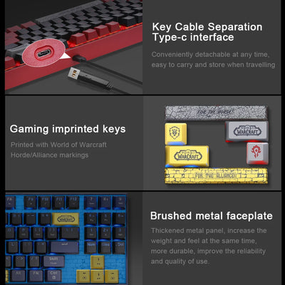 Blizzard YGM1 USB Mechanical Gaming Keyboard 89 Keys Wired detachable cable Gamer for Computer Laptop pc