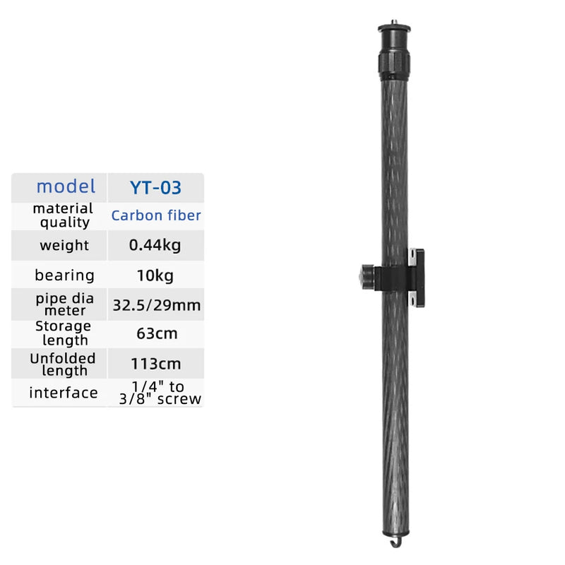 Carbon Fiber Universal Tripod Extension Rod Horizontal Stand for Live Streaming Studio Product Photography