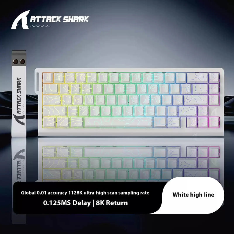 Attack Shark X68HE Customized Magnetic Switch Gaming Keyboard RGB Backlight Hot Swap Bluetooth Wireless Ergonomics E-sports PC