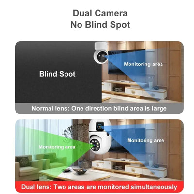 Bulb WIFI Camera 8X Zoom Dual Lens Indoor Surveillance Human Tracking Wireless Two-way Audio Cameras Color Night Vision