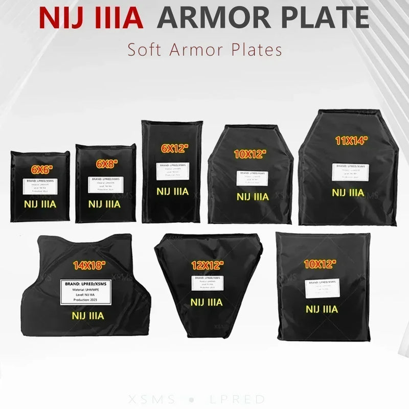 NIJ IIIA NIJ III Soft / Hard Bulletproof Plates Ballistic Vest Bulletproof Backpack Ballistic Board Big Plates 6x8 10x12 11x14