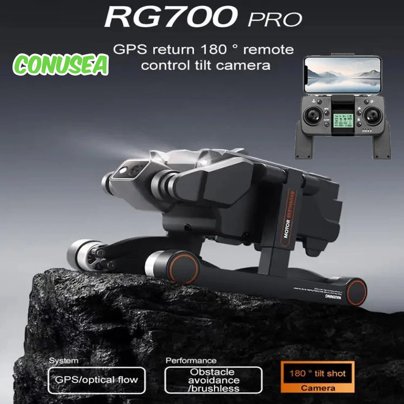 RG700 Pro Gps Rc Drone 4K Dual Quadcopter Wifi Fpv Drones with Camera Hd Aircraft Brushless Obstacle Avoidance Optical Flow Toys