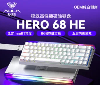 New Aula Hero 68he Magnetic Switch Gaming Keyboard E-Sports Game Mechanical Rgb Wired Keyboard Alternative Madlions Nano 68