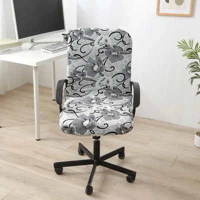 LANMOLIFE Printed Office Chair Covers Stretch Spandex Gaming Armchairs Decorated With Elastic Swivel Seat Protective Covers