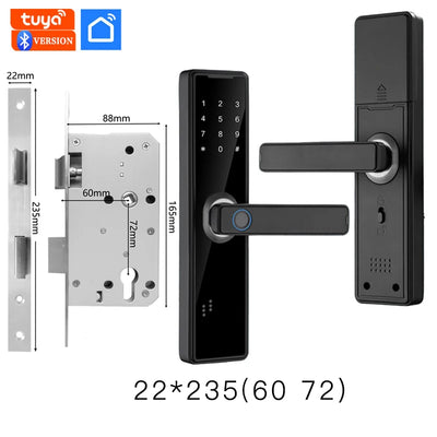 Tuya APP Intelligence Lock Biometric Fingerprint Smart Keyless Access Password IC Card Smartlife Support 5 Language