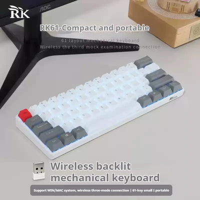 Rk Royal Kludge Rk61 2.4g Wireless Mechanical Keyboard Bluetooth Triodo 61 Rgb Backlit Mini Player Keyboard Hot Swappable