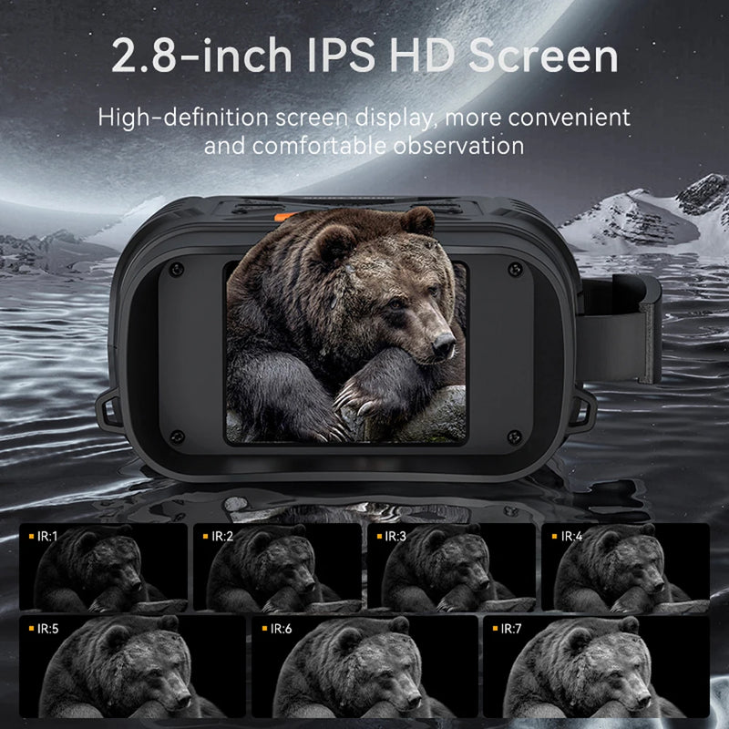 HD 1080P Digital Night Vision Goggles 5X 10X Digital Zoom Infrared Binoculars HD Screen for Video and Photo Camping Equipment