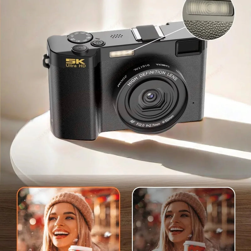 5K Full HD Digital Camera WIFI 64MP AP Remote Control Sport Digital Camcorders Dual Lens 18X Zoom Taking Photo with 3 IPS Screen