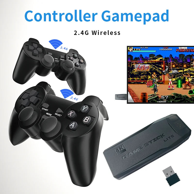 Video Game Console Built-in 20000 Games Wireless Controller TV Game Stick 4K HD Retro Mini Handheld Game Player