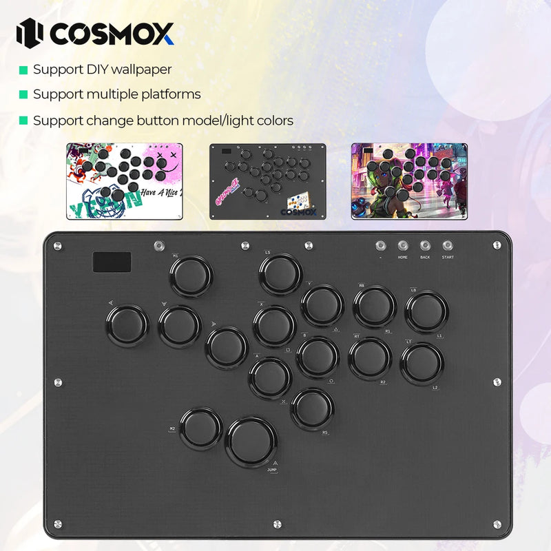 Haute42-COSMOX Leverless Controller Keyboard For PC/PS3/PS4/PS5/XBOX Switch Steam Fighting Gaming Joystick Support DIY Wallpaper