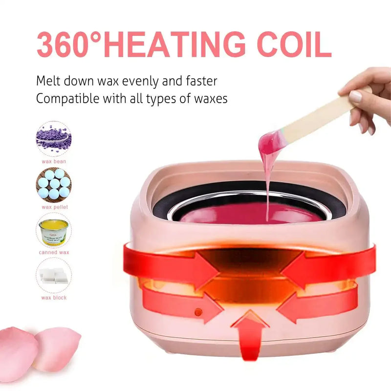 500CC Wax Heater Hair Removal Machine Paraffin Warmer Spa Body Epilator Depilatory Waxing Kit