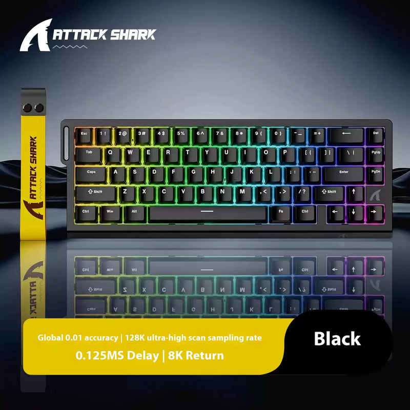 Attack Shark X68HE Customized Magnetic Switch Gaming Keyboard RGB Backlight Hot Swap Bluetooth Wireless Ergonomics E-sports PC