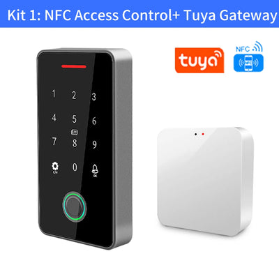 IP67 Waterproof Outdoor Access Control Keypad Sets with power supply control door Kits Fingerprint Bluetooth NFC Opener System