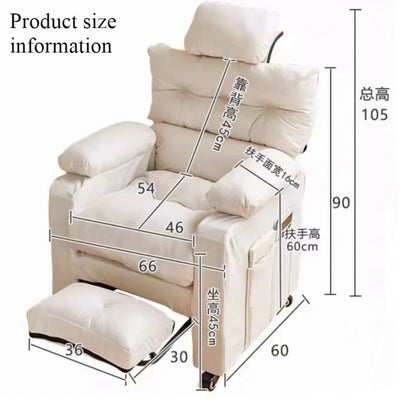 Lazy Sofa Chair Home Comfort Adjustable Long Office Chair Internet Cafe Gaming Chair Bedroom Living Room Sofa Single Seat Sofa