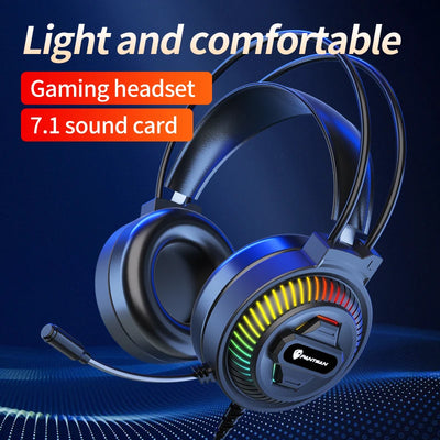 Gaming Headset with Microphone Black White 3.5mm USB Wired Stereo Gmaing Headphone with Led Light for Laptop/ Ps4/PS5/xbox One