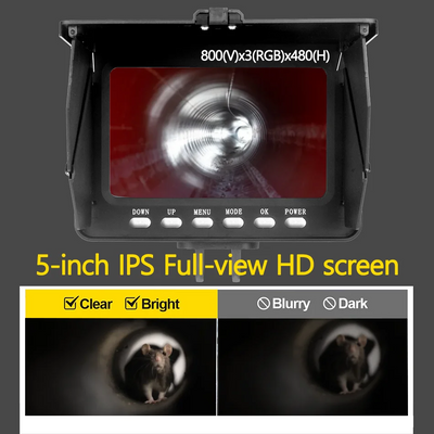 Sewer Pipe Inspection Camera with DVR,5000mAh,5" Screen Endoscope Camera, HD 1080P Drainage pipeline Camera 15m/30m