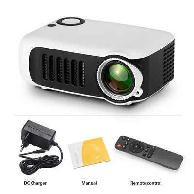 A2000 MINI Projector Home Cinema Theater Portable 3D LED Video Projectors Game Laser Beamer 4K 1080P Via HD Port Smart TV BOX