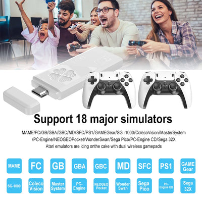 Video Game Console M8 PRO 64GB Built-in 30000+ Games with Two-person Handheld Wireless Controller Children's Game Christmas Gift