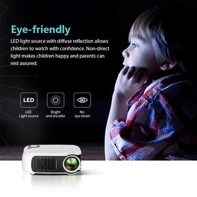 A2000 MINI Projector Portable Home Theater 3D LED Videoprojectors Cinema Laser Beamer for 4K 1080P Via HD Port Smart TV BOX