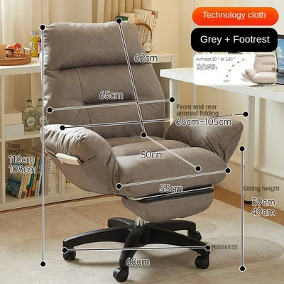 Nordic Technology Cloth Computer Armchair Study Home Furniture Lift Swivel Office Chair Comfortable Long-sitting Gaming Chairs X