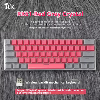 Rk Royal Kludge Rk61 2.4g Wireless Mechanical Keyboard Bluetooth Triodo 61 Rgb Backlit Mini Player Keyboard Hot Swappable