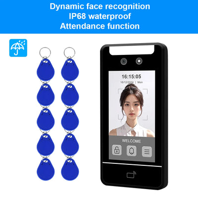 Face Recognition Access Control System Kits door Employee Attendance Reader 5Inch Dynamic Facial Waterproof RFID Password