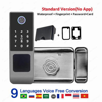 Outdoor Waterproof Tuya Smart Lock with Remote Control IC Card Digital Key-pad Electronic Biometria Security Lock For Gate Door