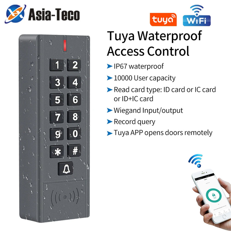 12V-24V WiFi Tuya Smart Life Fingerprint Keypad for RFID Access Control System Proximity Card Standalone Door Access Controller