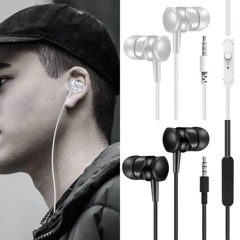 Portable 3.5mm In-ear Headphones in Ear Stereo Wired Headset High Definition Deep Bass InEar Microphone